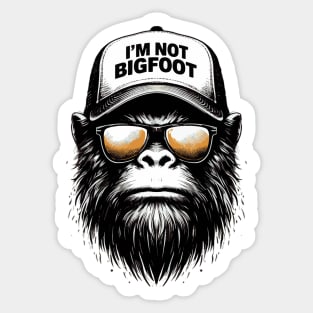 Funny Bigfoot In Disguise Sunglasses Trucker Sticker